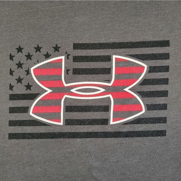 Under Armour Men's Gray Patriotic Heatgear Loose Fit Short Sleeve Tee - Picture 1 of 13